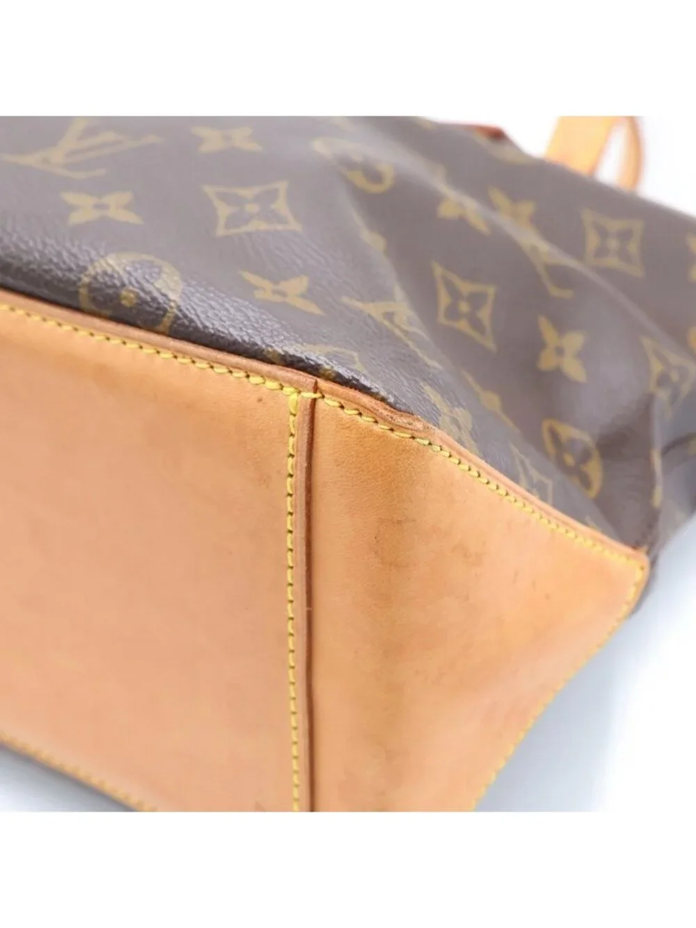 Louis Vuitton Monogram Cabas Piano Leather Tote Brown